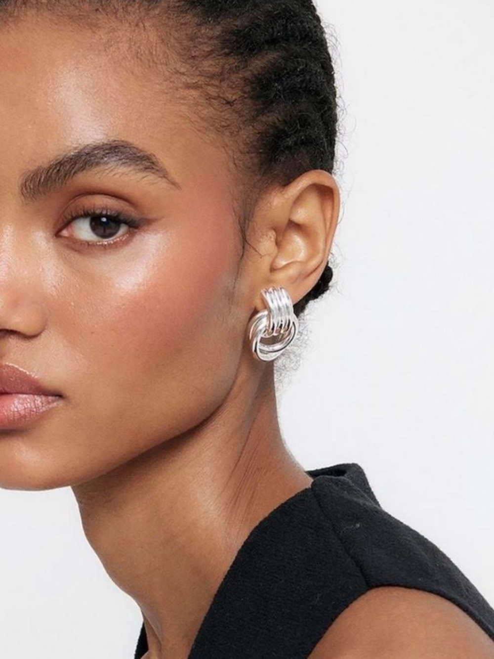 Heaven Mayhem Silver Mini Knot Hoop Earrings